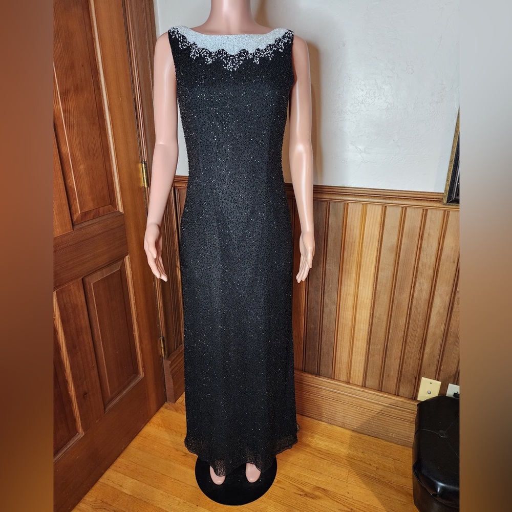 Cristall Collection Beaded Silk Dress 90s Y2K Size 10